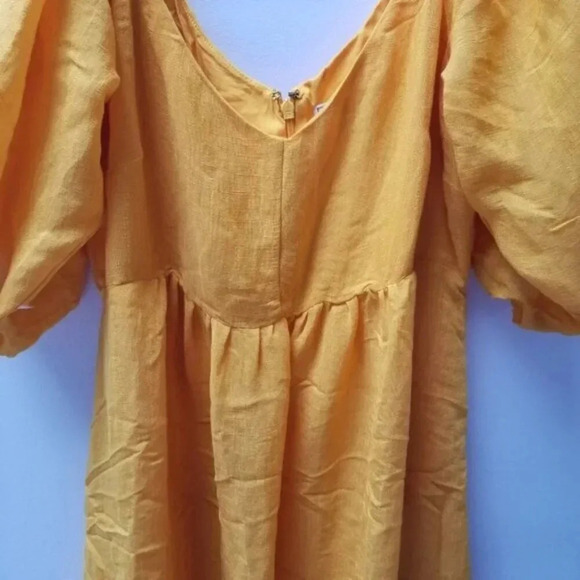 Anthropologie Moulinette Soeurs Carina Puff Sleeve Orange Dress M - Picture 11 of 15